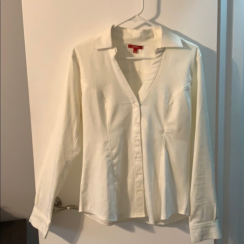 XOXO White button down shirt
